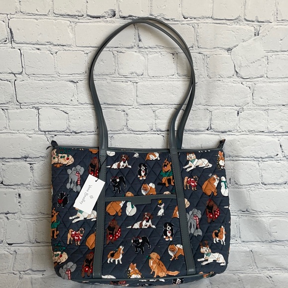 Vera Bradley Handbags - Vera Bradley Holiday Dogs Zip Top Tote